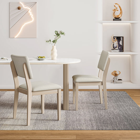 Du Cap Dining Chair in Gray with White Wash Color Solid Wood Legs (set of 2)