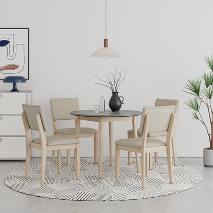 Cement Grey Round Dining Table - 36 Inch for Dining Room