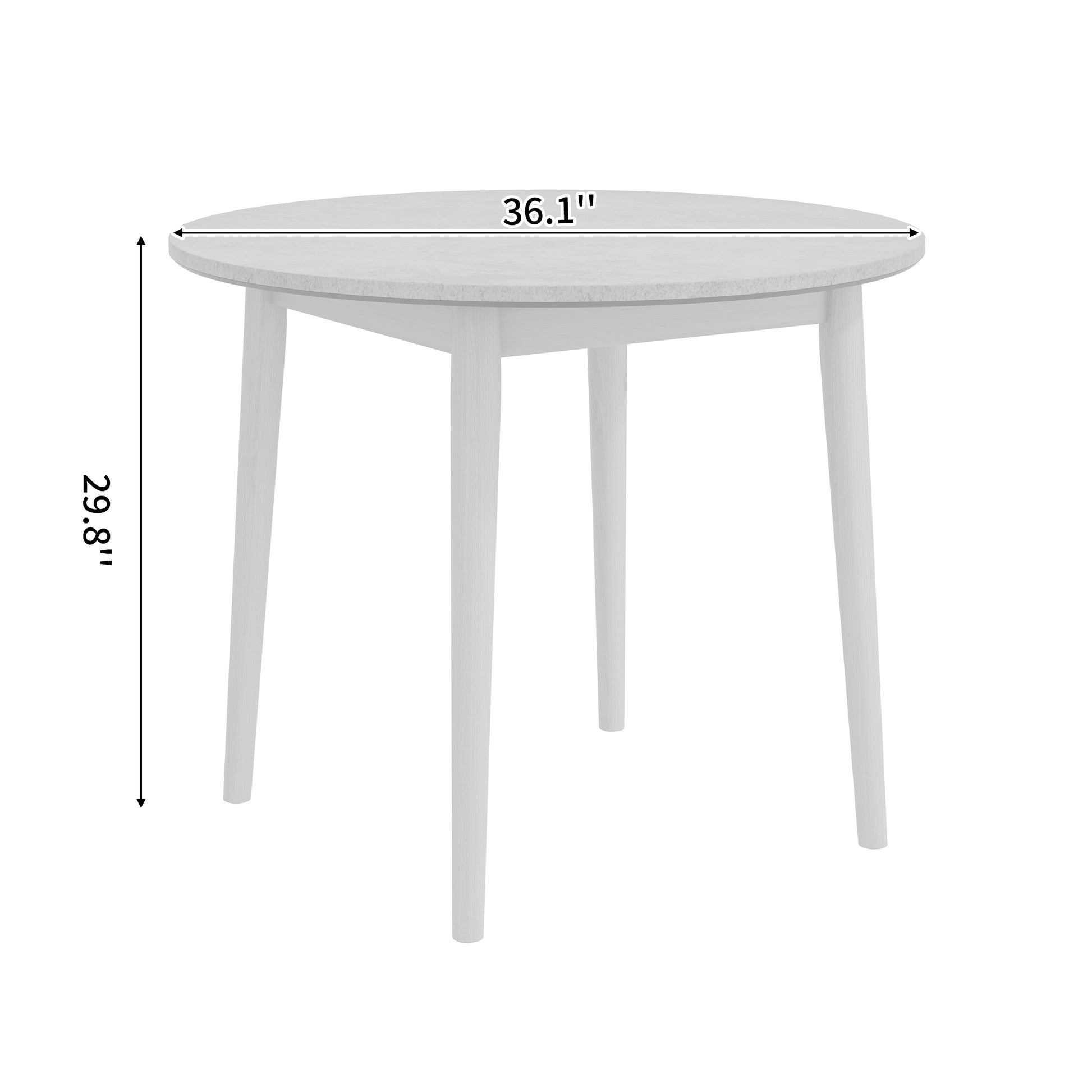 Cement Grey Round Dining Table - 36 Inch for Dining Room