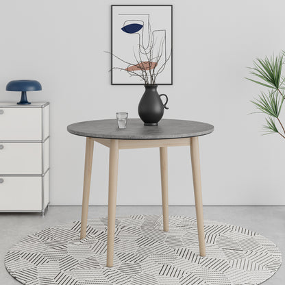 Studio Minimalist Dining Table with Smort Top in Solid Wood Legs