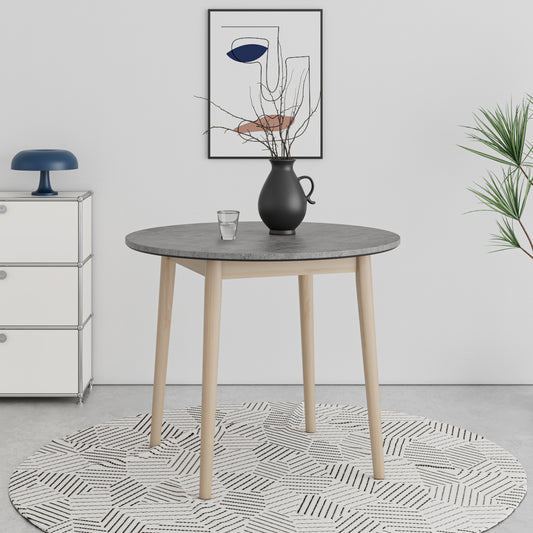 Studio Minimalist Dining Table with Smort Top in Solid Wood Legs