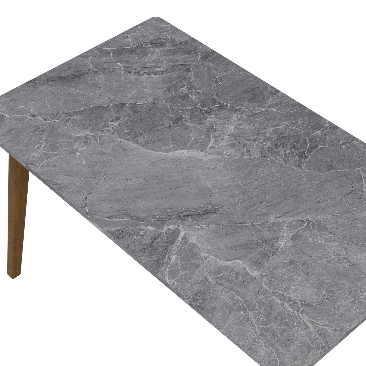 Portrush Dining Table - Black Fiberboard, Mid-Century Style for Dining Room