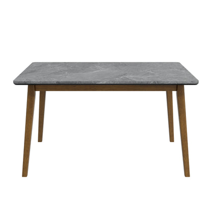 Portrush Dining Table - Black Fiberboard, Mid-Century Style for Dining Room