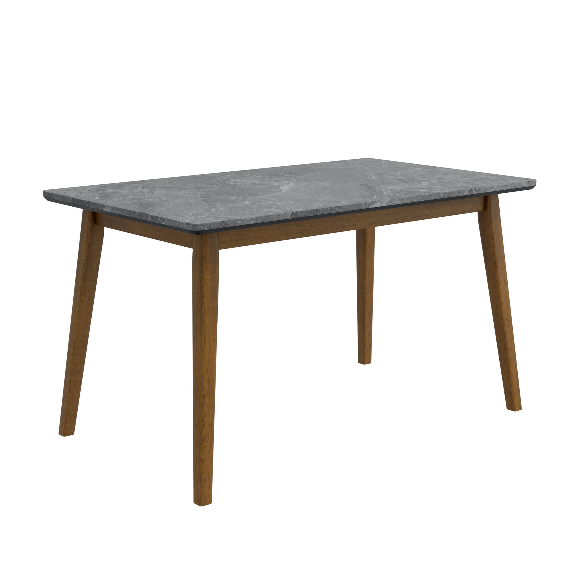 Portrush Dining Table - Black Fiberboard, Mid-Century Style for Dining Room