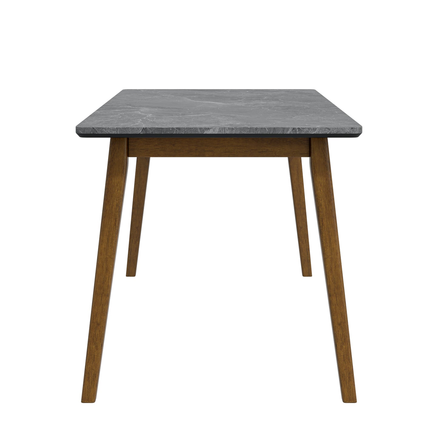 Portrush Dining Table - Black Fiberboard, Mid-Century Style for Dining Room
