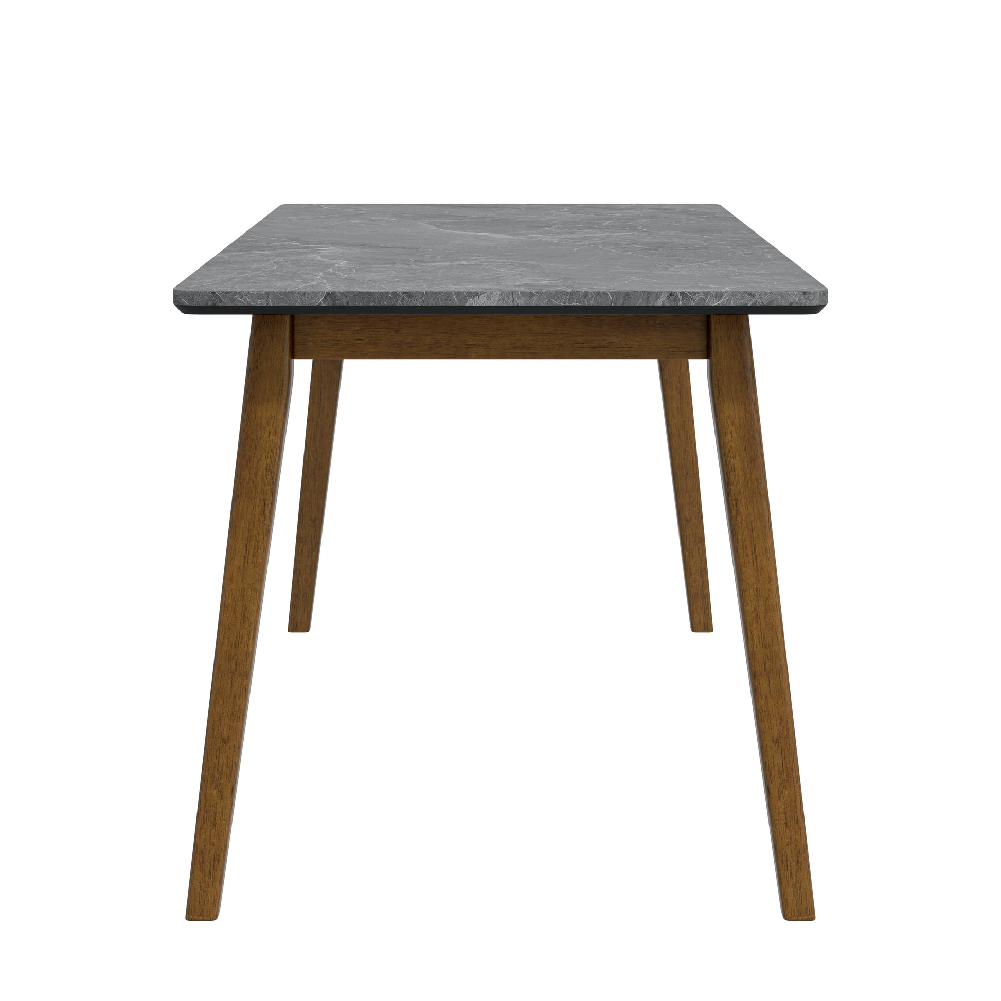 Portrush Dining Table - Black Fiberboard, Mid-Century Style for Dining Room