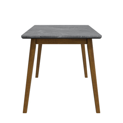 Portrush Dining Table - Black Fiberboard, Mid-Century Style for Dining Room
