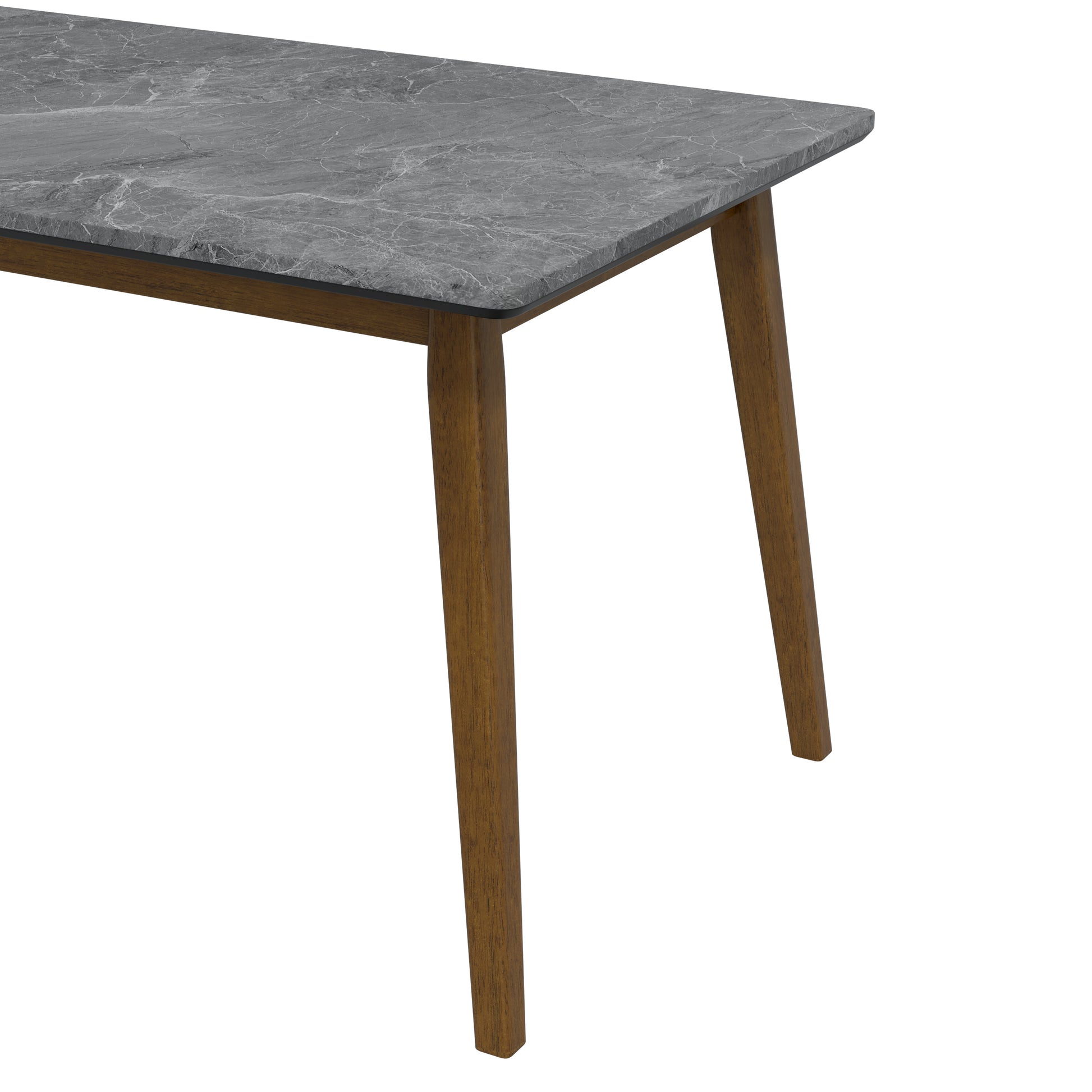 Portrush Dining Table - Black Fiberboard, Mid-Century Style for Dining Room