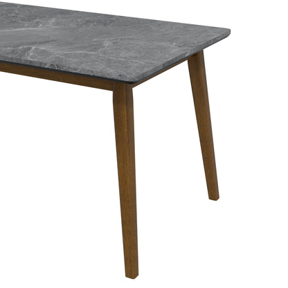 Portrush Dining Table - Black Fiberboard, Mid-Century Style for Dining Room