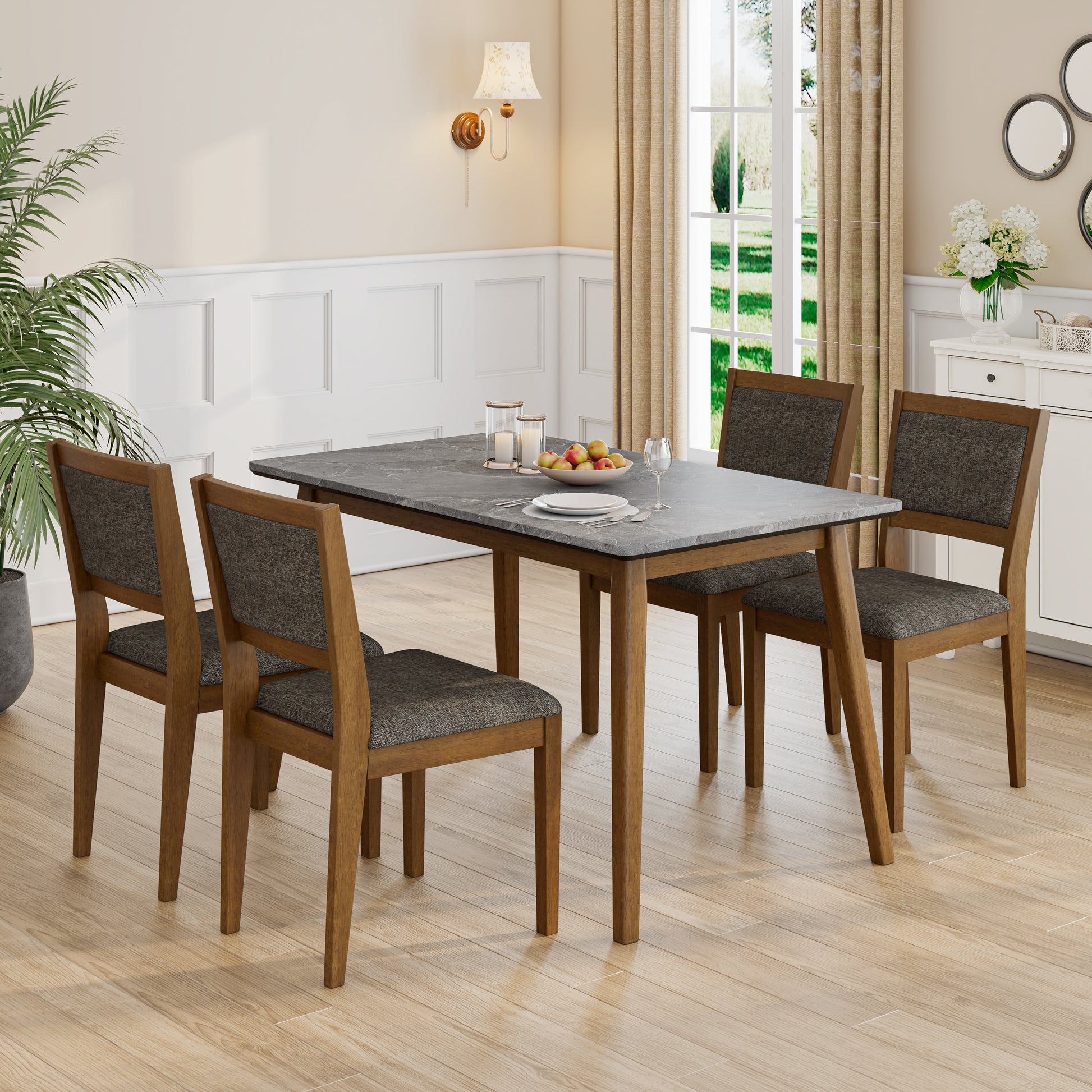 Portrush Dining Table with Smart Top in Solid Wood Legs