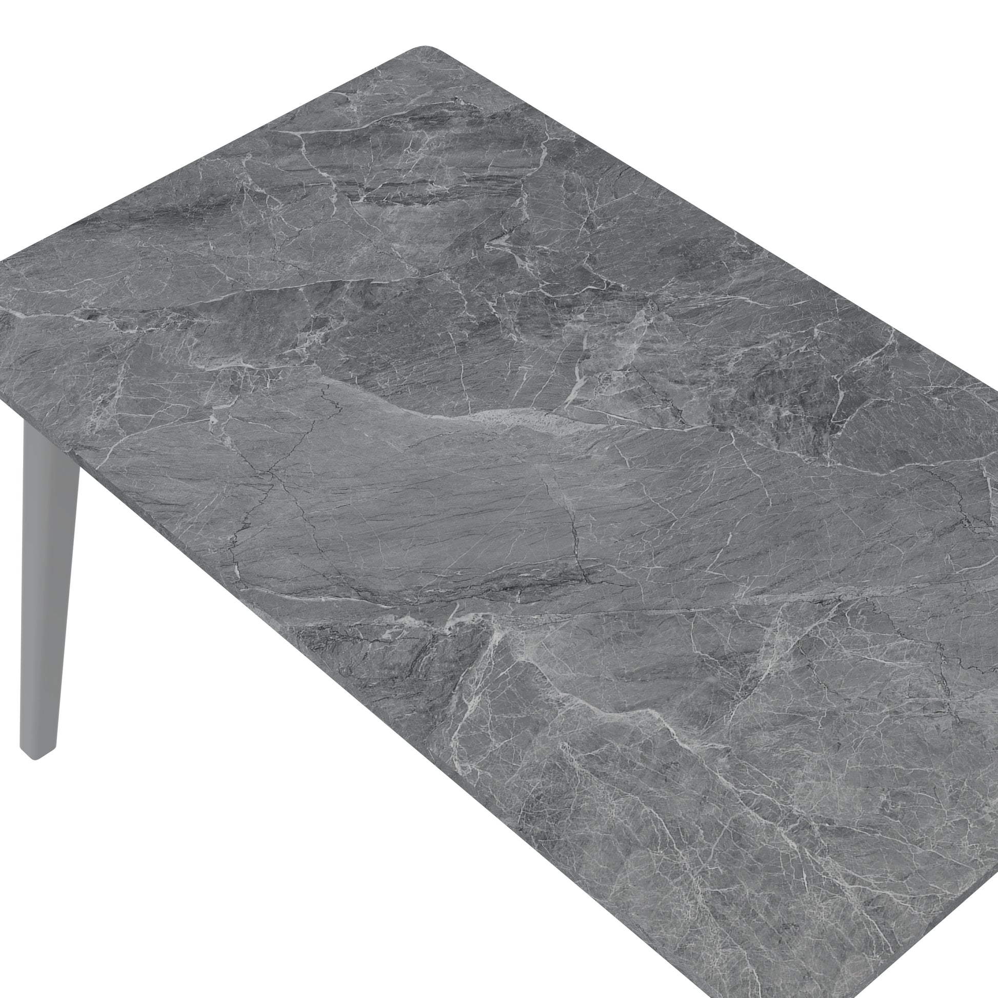 Mid Century Modern Black Dining Table with Smart Top for Dining Room