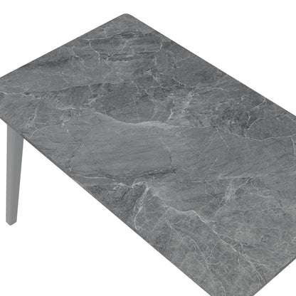 Mid Century Modern Black Dining Table with Smart Top for Dining Room