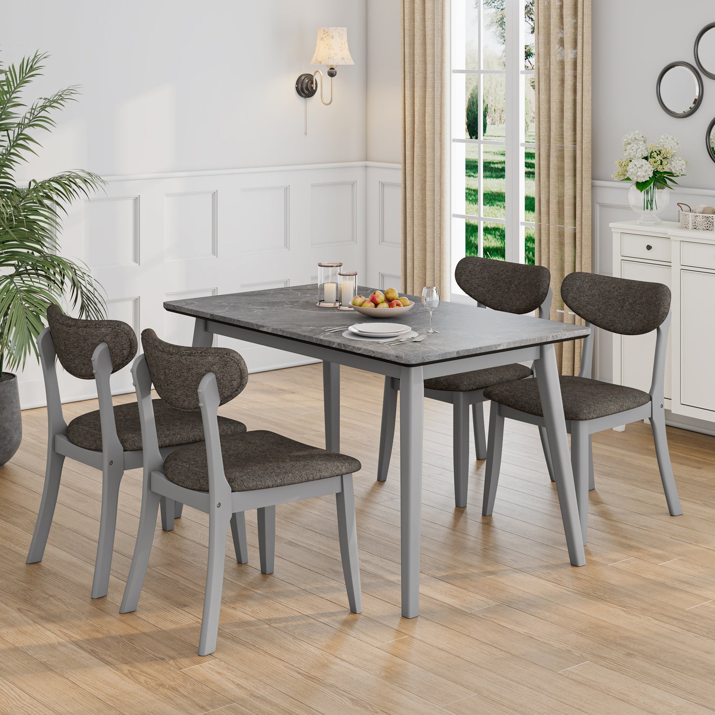 Portrush Dining Table with Smart Top in Solid Wood Legs