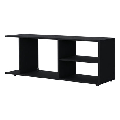 Black Melamine TV Rack with Open Storage - 39" or Less TVs for Living Room
