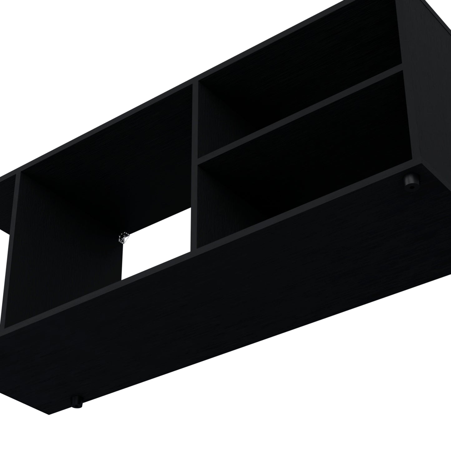 Black Melamine TV Rack with Open Storage - 39" or Less TVs for Living Room