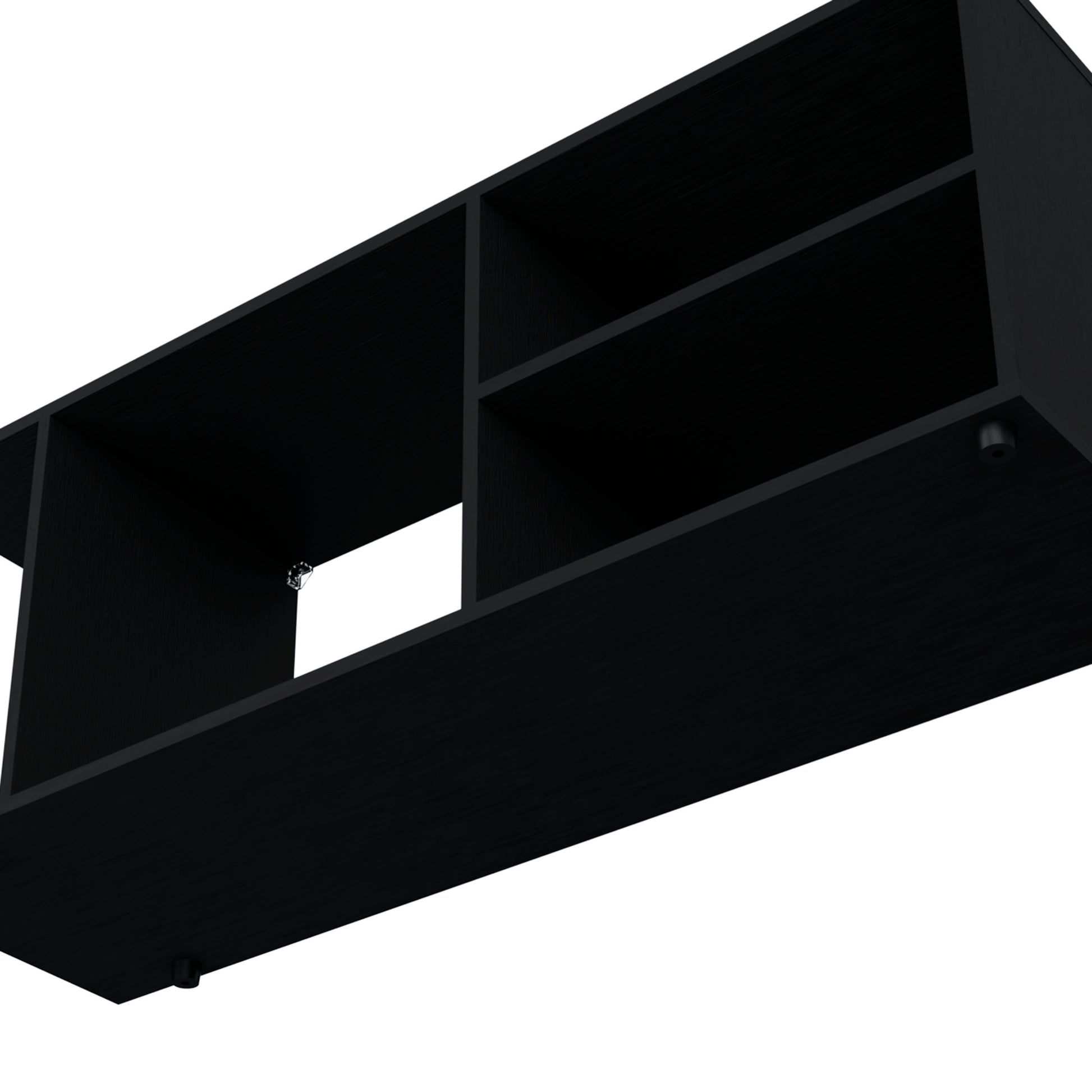 Black Melamine TV Rack with Open Storage - 39" or Less TVs for Living Room