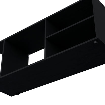 Black Melamine TV Rack with Open Storage - 39" or Less TVs for Living Room