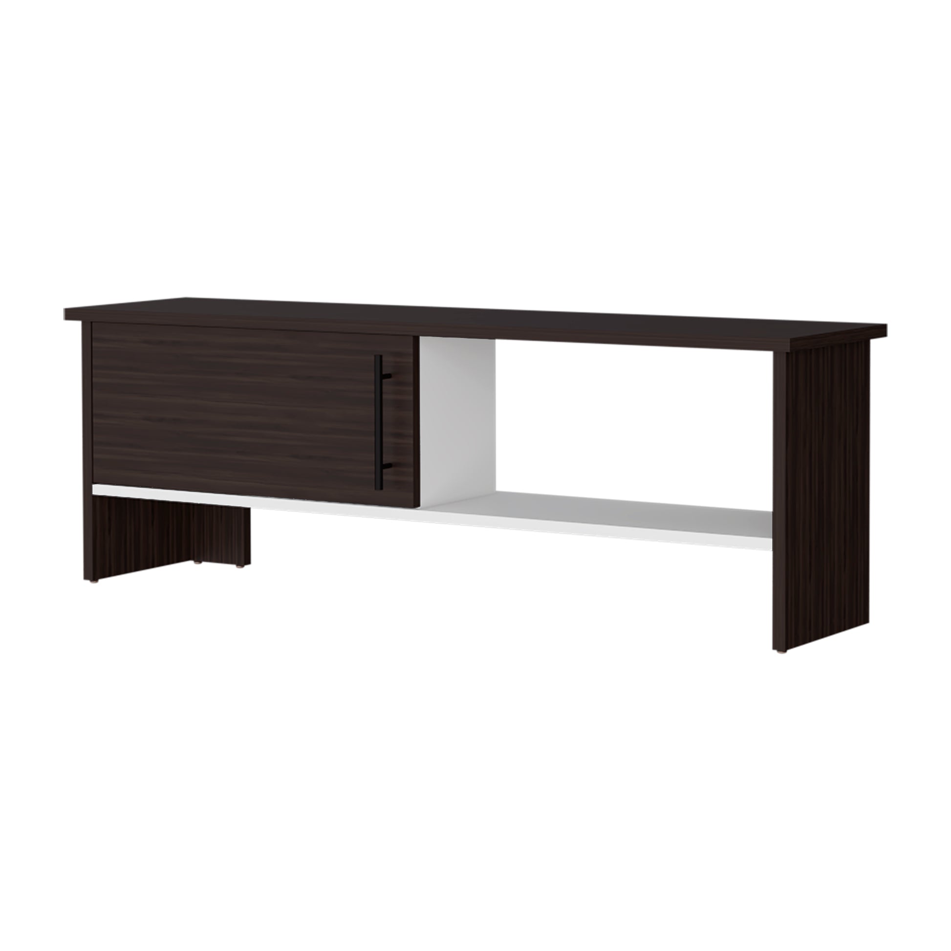 Small Multicolor TV Stand with Particle Board Shelves for Living Room