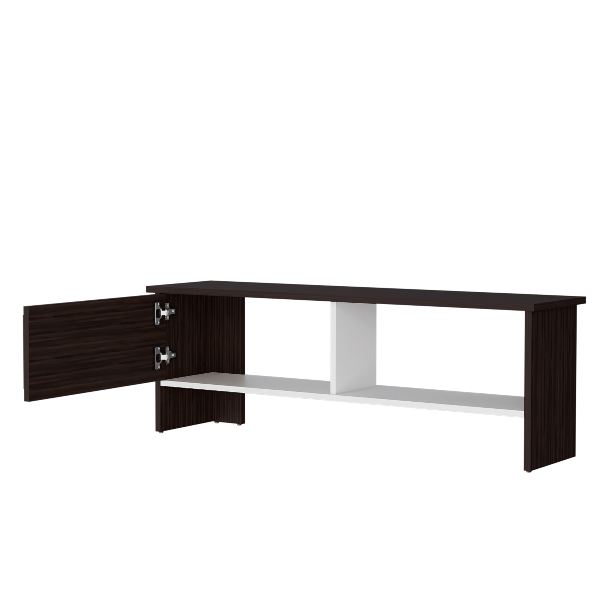 Small Multicolor TV Stand with Particle Board Shelves for Living Room