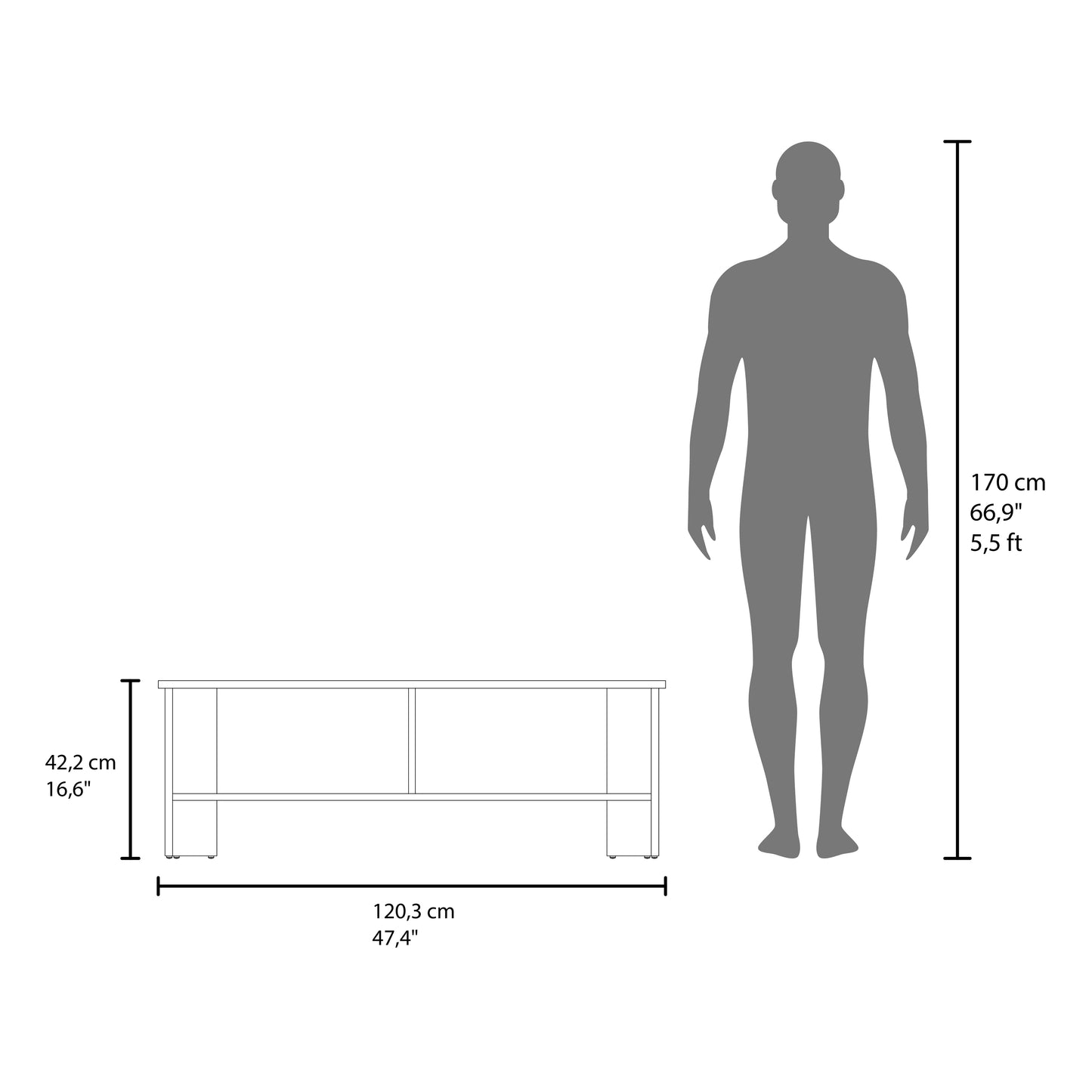 Small Multicolor TV Stand with Particle Board Shelves for Living Room