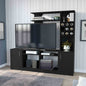 Vibrant Entertainment Center For TV´s up 78", Double Doors Cabinet, Storage Spaces, Six External Shelves