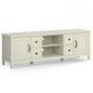 Connaught 72 inch Wide Solid Wood TV Stand in Antique White For TVs up to 80 inches