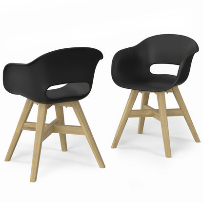 Kona - Outdoor Dining Chair in Plastic (Set of 2) - Black
