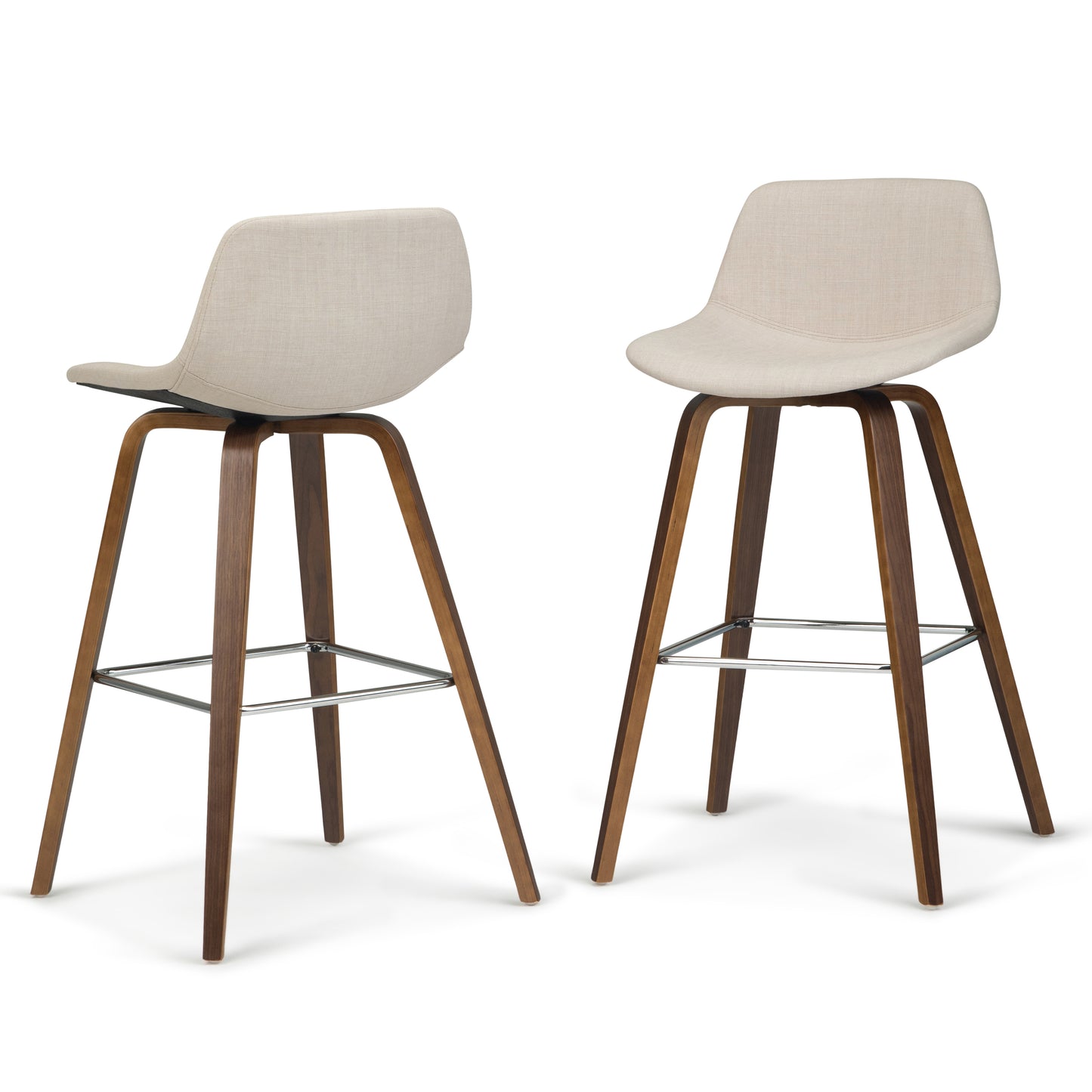 Randolph 28 inch Seat Height Bentwood Counter/Bar Height Stool in Natural Linen Look Fabric (Set of 2)