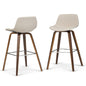 Randolph 28 inch Seat Height Bentwood Counter/Bar Height Stool in Natural Linen Look Fabric (Set of 2)