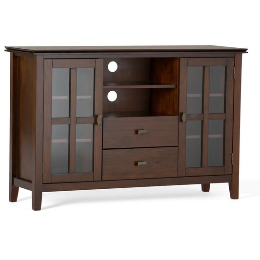 Artisan 53 inch Wide Solid Wood Tall TV Stand in Russet Brown For TVs up to 60 inches