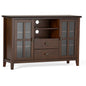 Artisan 53 inch Wide Solid Wood Tall TV Stand in Russet Brown For TVs up to 60 inches
