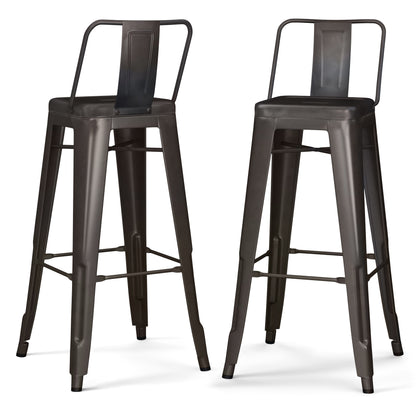 Rayne - 30" Metal Bar Stool (Set of 2) - Gun Metal Grey