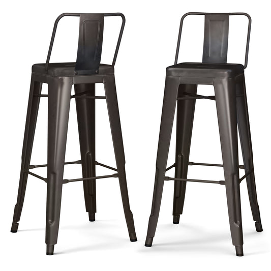 Rayne - 30" Metal Bar Stool (Set of 2) - Gun Metal Grey