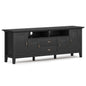 Redmond 72 inch Wide Solid Wood TV Stand in Black For TVs up to 80 inches