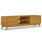 Lennon 72 inch Wide Solid Wood Low TV Stand in Oak For TVs up to 80 inches