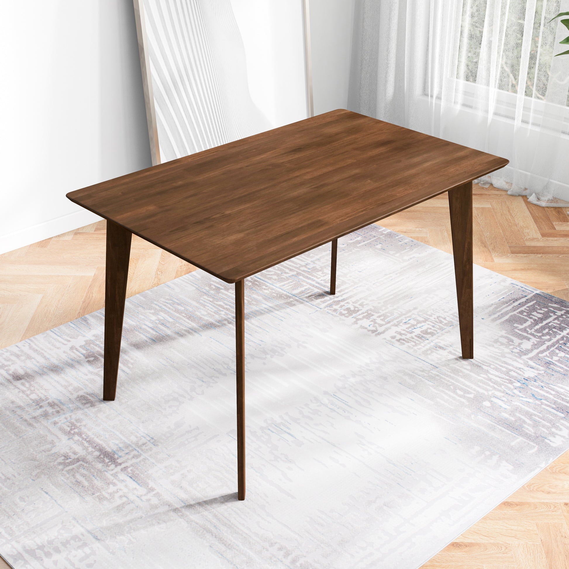 Solid Wood Dining Table - Seats 4-6 Brown for Dining Room