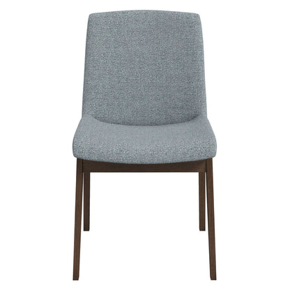 Grey Polyester Dining Chairs Set of 2 - Mid-Century Modern