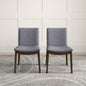 Top Quality Laura Mid-Century Modern Solid Wood Dining Chair (Set of 2) with Fabric Upholstery in Grey for Home Kitchen