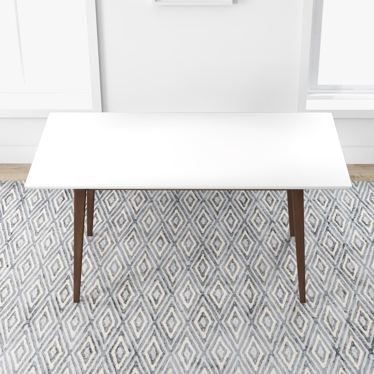 White Solid Wood Rectangular Dining Table - 63" x 35.5"