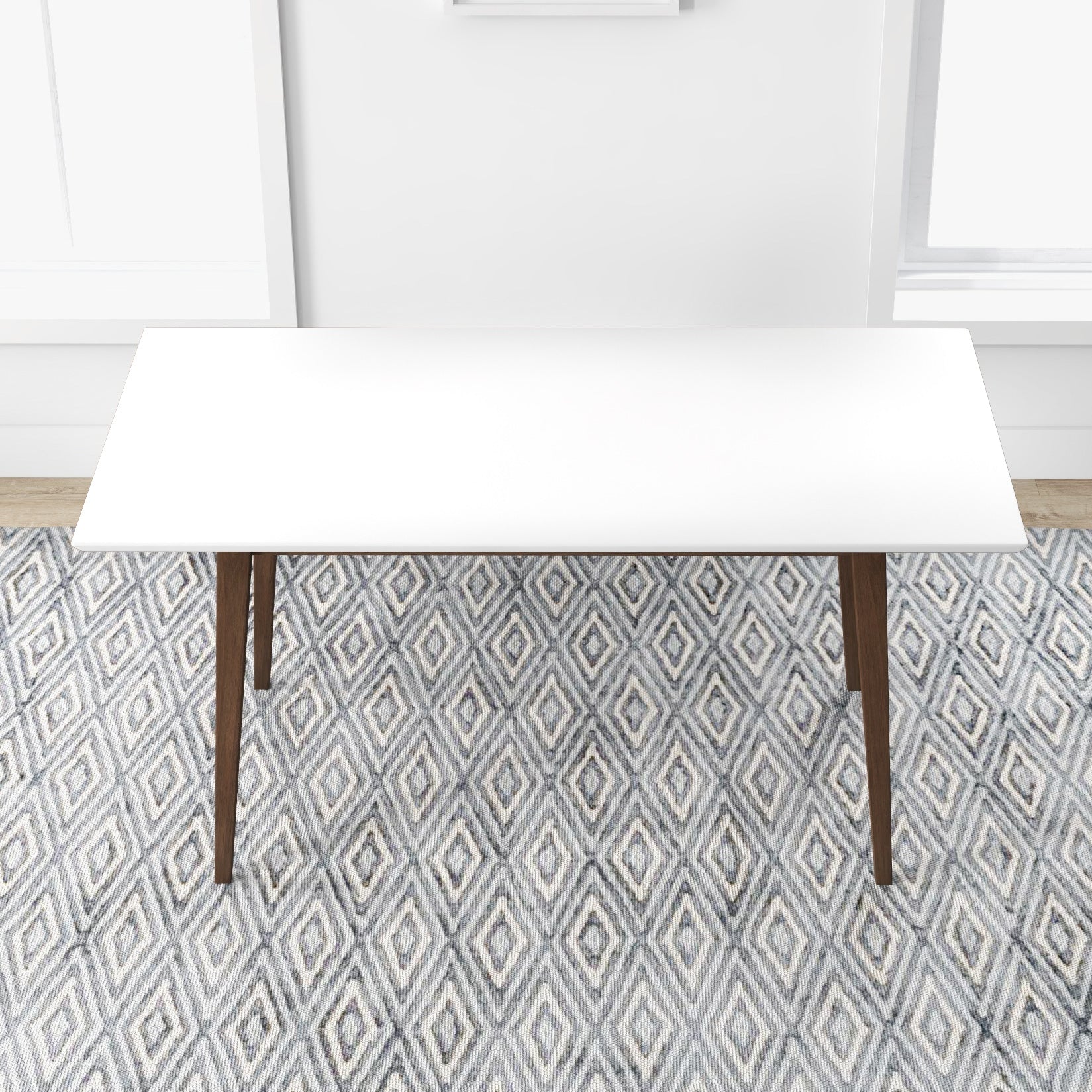 White Solid Wood Rectangular Dining Table - 63" x 35.5"