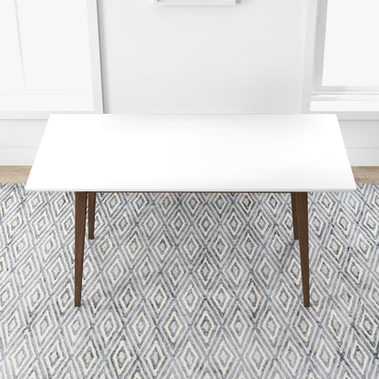 White Solid Wood Rectangular Dining Table - 63" x 35.5"