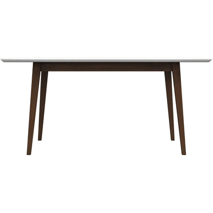 White Solid Wood Rectangular Dining Table - 63" x 35.5"