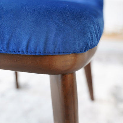 Clove Navy Blue Velvet Dining Chairs (Set of 2) - Mid-Century Modern Style