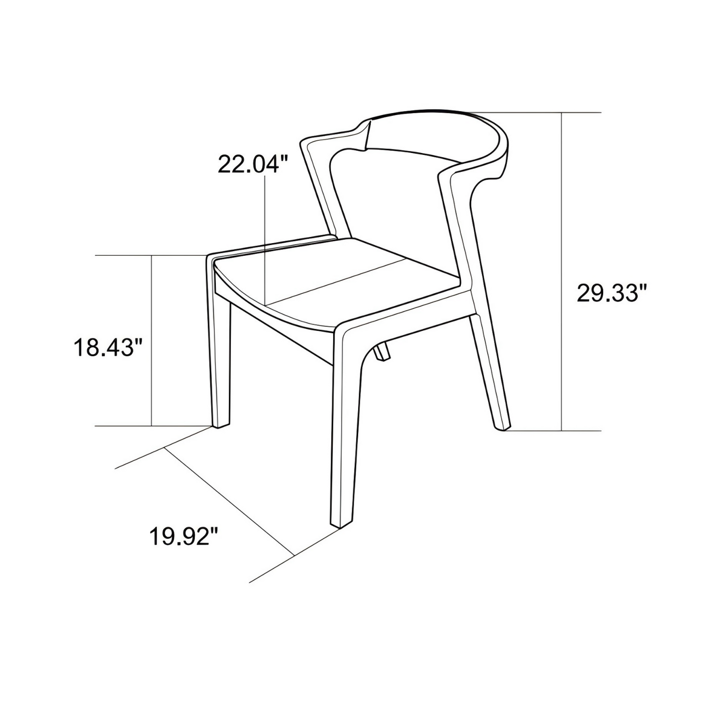 Mid-Century Modern Dining Chairs - Set of 2 for Dining Room