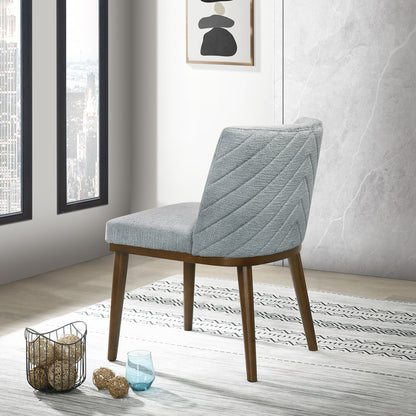 Gray Wood Dining Chairs Set of 2 - Mid-Century Modern