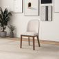 Mid-Century Modern Kaitlyn Beige Linen Dining Chair with Solid Wood Legs, 34.3"H x 19.3"W x 23"D Set of 2