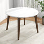 Minimalist Mid Century Modern White Top Dining Table with Solid Wood Legs and MDF Tabletop 39.4" for Kitchen, Dining Room, Dinette, Breakfast