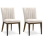 Elmwood Beige Fabric Dining Chair (Set Of 2) 34.6"H x 20.9"W x 24"D For Living Room Bedroom