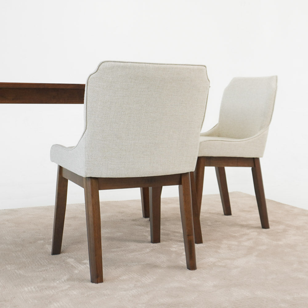 Beige Linen Dining Chairs - Set of 2 for Dining Room