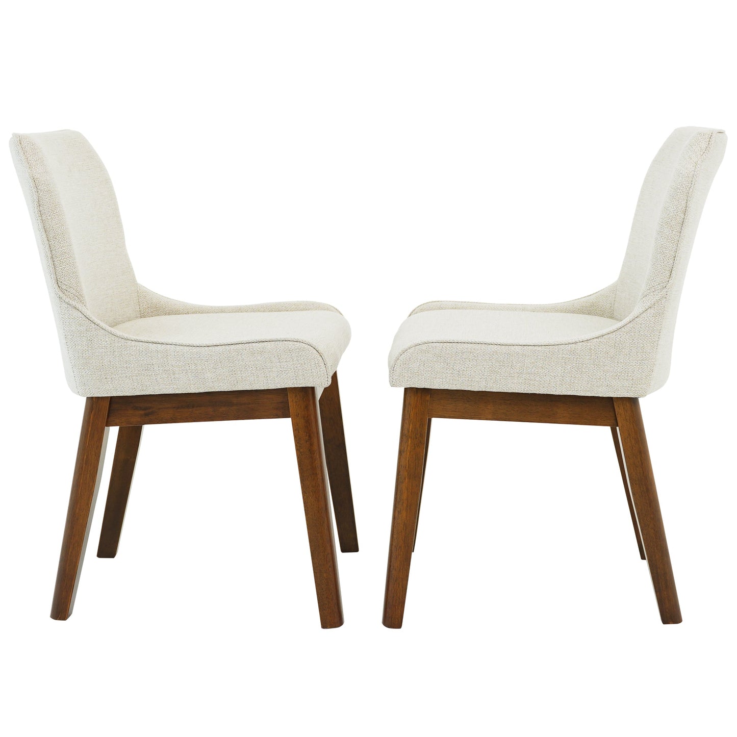 Beige Linen Dining Chairs - Set of 2 for Dining Room